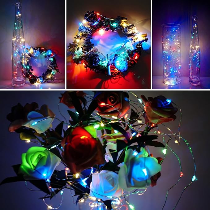 Wine Bottle Lights with Cork 15Pack 10 LED 40 Inches Battery Operated Silver - Image 9