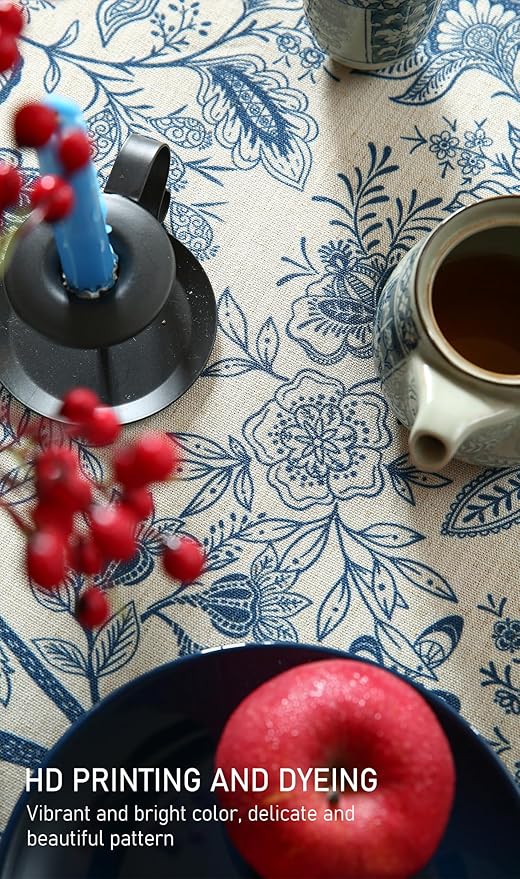 ISAENNE Designer French Linen Small Round Tablecloth, Durable Home Decor - Image 5