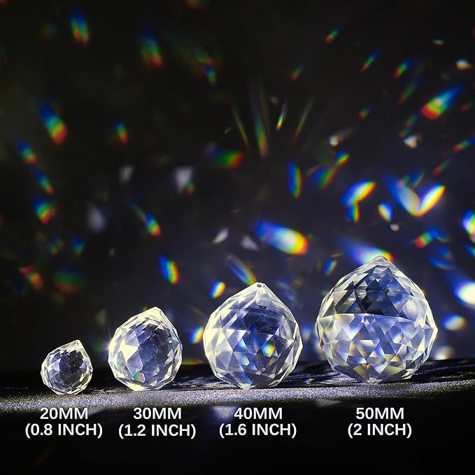 Crystalsuncatcher 20mm/0.78inch Clear Glass Crystal Ball Prism Feng Shui Lamp - Image 7