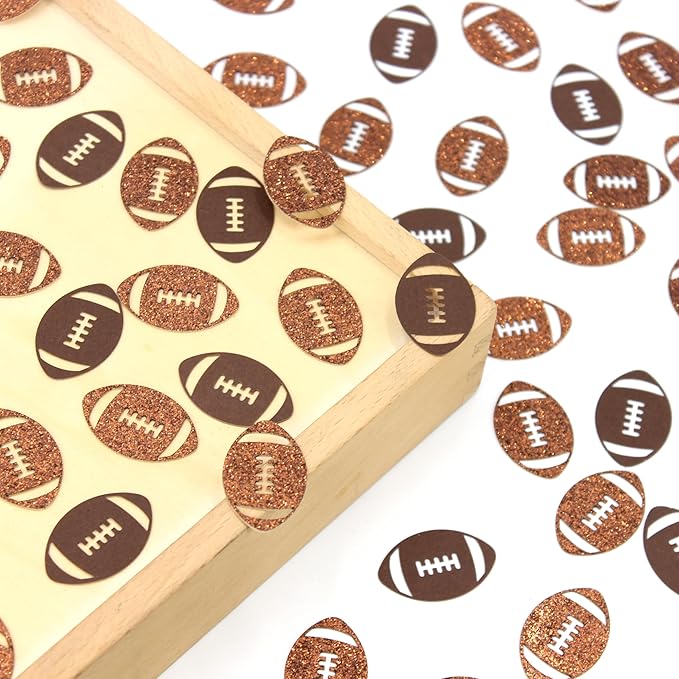 200PC Football Confetti for Table, Football Baby Shower Decorations, Football - Image 5