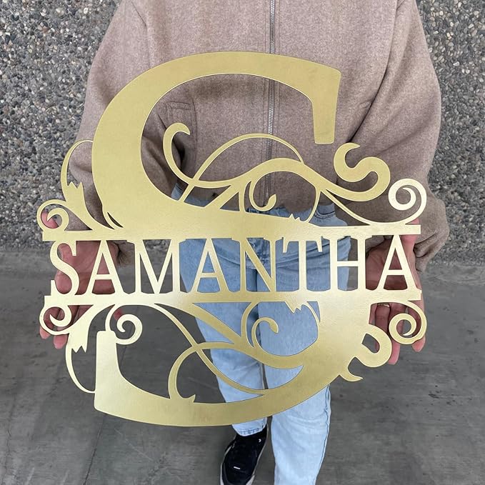 Personalized Metal Name Signs, Split Letter Monogram Wall Art Decor, Durable - Image 9