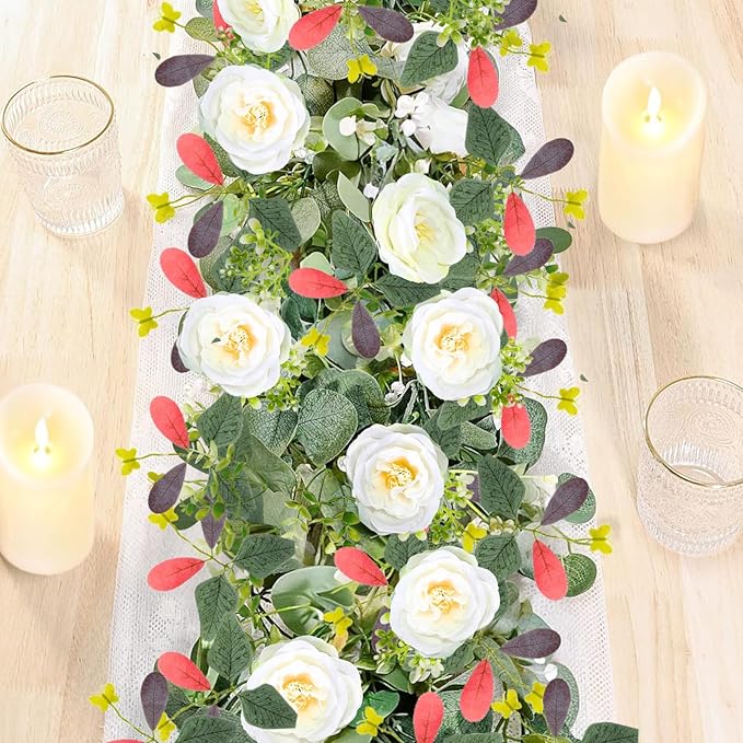 ASTRYAS 2Pcs 6.23Ft Artificial Eucalyptus Garlands by ASTRYAS