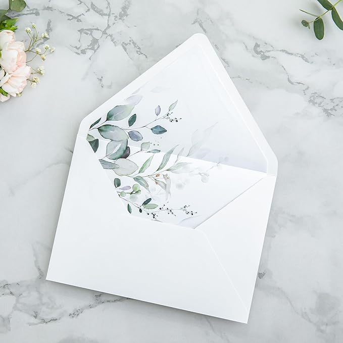 PONATIA 50PCS A7 Euro Flap Envelopes, 5.25 x 7.25'' Liner Envelope - Image 8