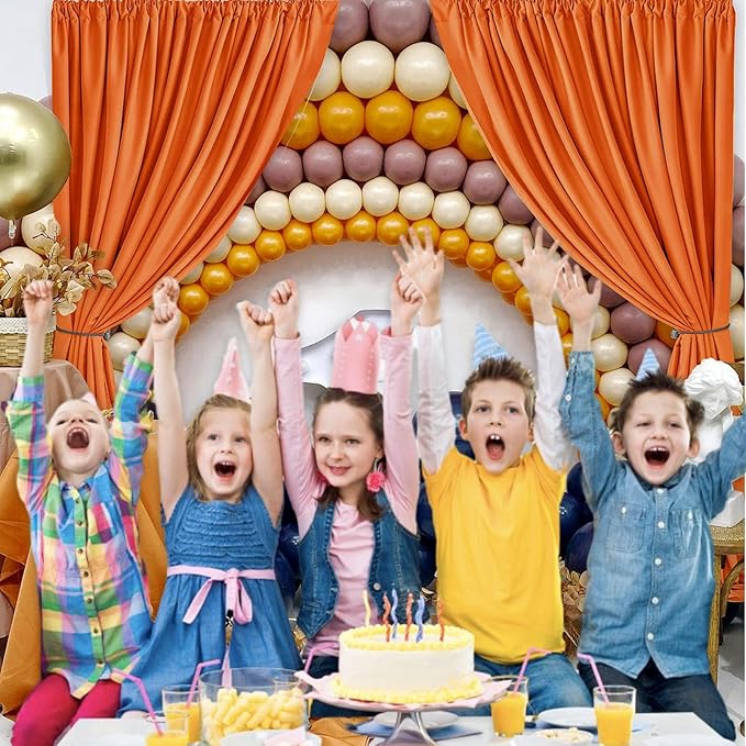 10 x 10 Feet Orange Backdrop Curtain - Image 4