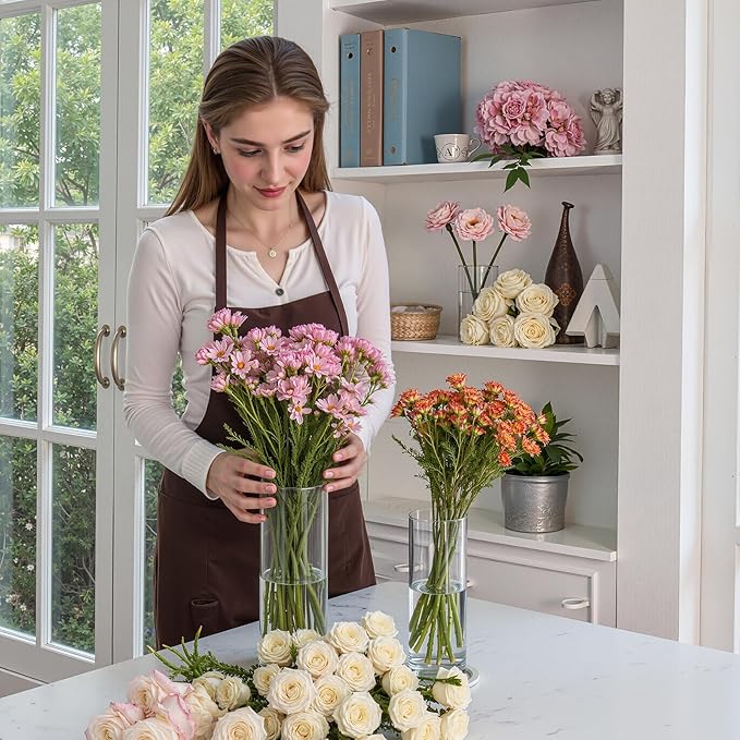 16 Pcs Cylinder Vases Set, 10 Inch Tall Clear Glass Vases - Image 4