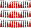 3P Red Foil Fringe Metallic Tassel Streamers Banner Tassel Garland by HYSILLA