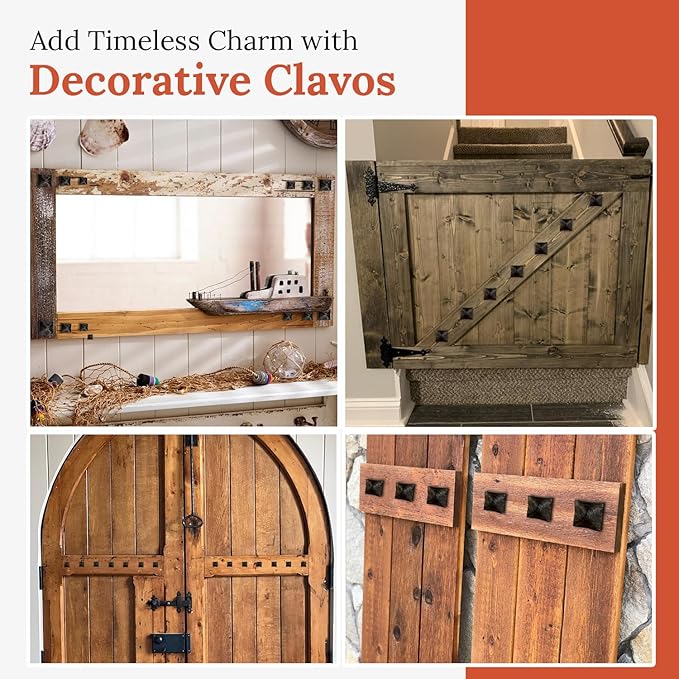 10 Pack 0.75" Square Head Iron Clavos Decorative Nails – Rusted – Handmade - Image 5