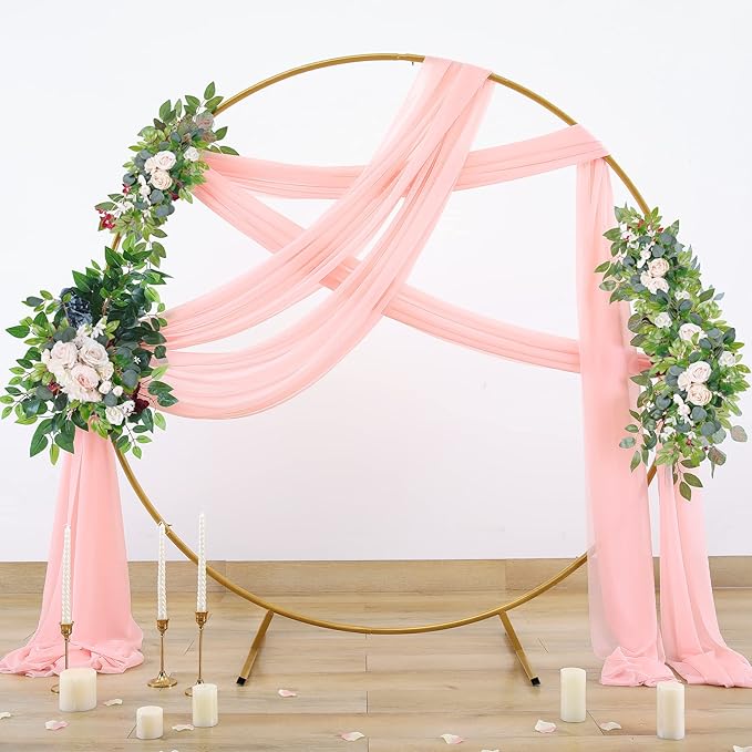 Blush Wedding Arch Draping Fabric Sheer Arch Drapes Backdrop Curtain - Image 6