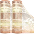 Ribbli 2 Rolls Rose Gold Metallic Mesh Ribbon 10 inch x 30 feet, Ivory by Ribbli