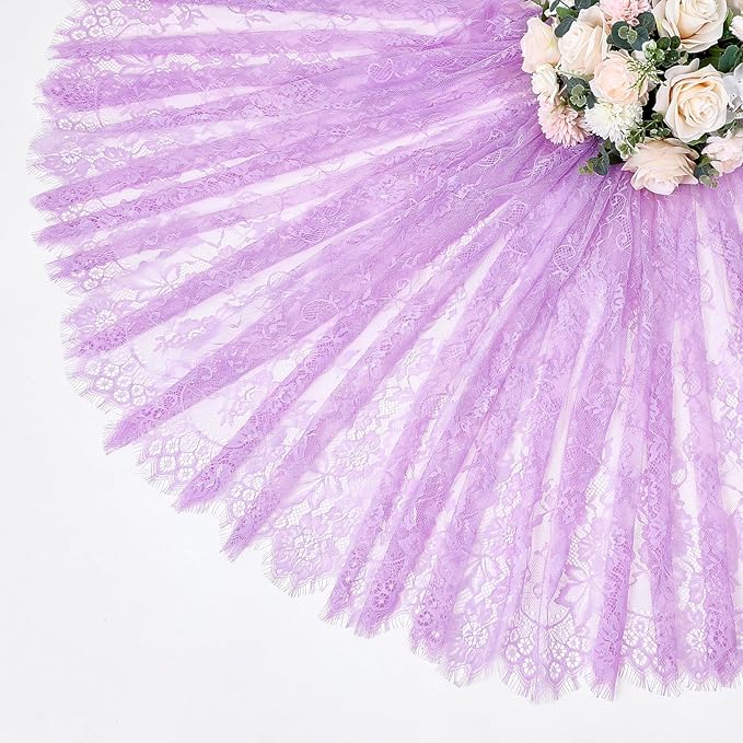 LuoluoHouse Sheer Lace Tablecloth Floral 6pcs Table Fabric 60x120 Inch - Image 6