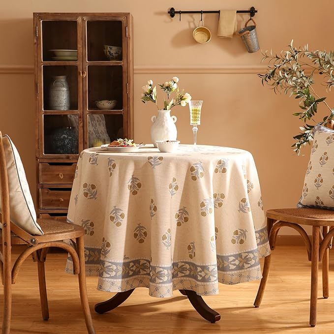 patdrea Designer Vintage Small Beige Tablecloth - Image 2