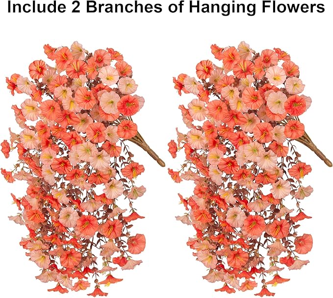 2 PCS Artificial Faux Fall Hanging Flowers Plants - Image 5