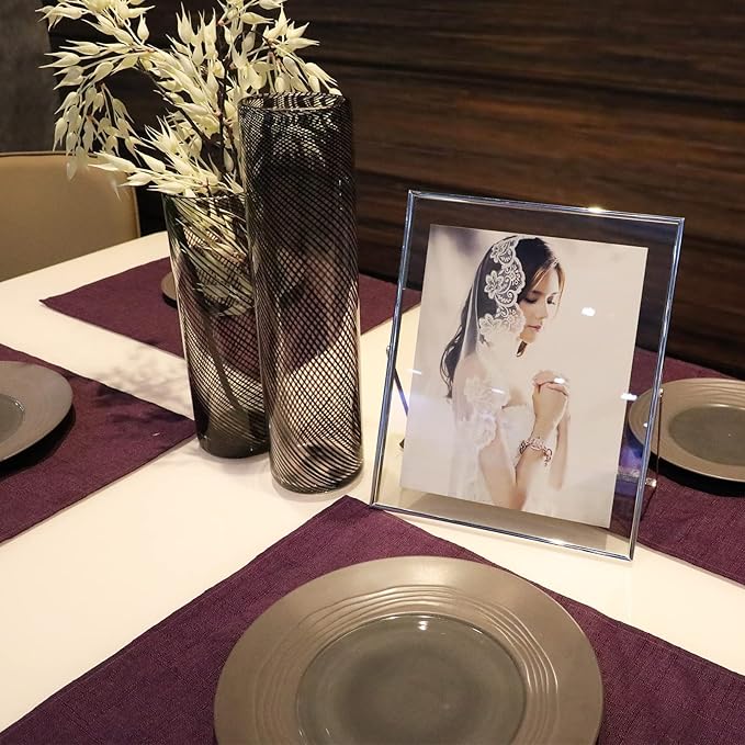 Silver Floating Frame, For Picture 9x11, Tabletop Shelf Photo Frame, Classy - Image 5