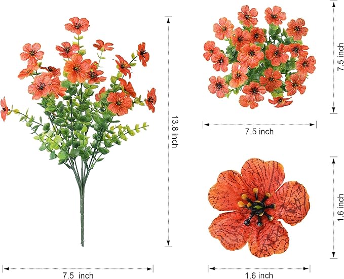 HyeFlora Artificial Flowers for Outdoor Indoor Garden Home Decoration, Faux - Image 6