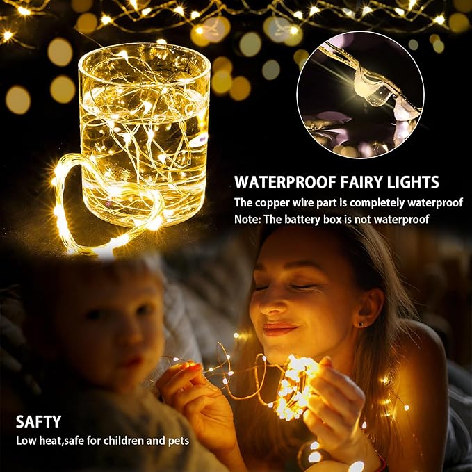 24 Pack Fairy Lights 7Ft 20 LED Twinkle String Lights 3 Modes Battery Operated - Image 2