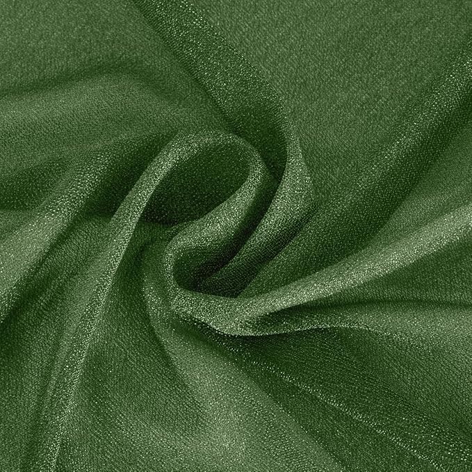 Olive Green Fall Elegant Arch Draping Fabric 2 Panels Outdoor 29" × 20Ft Sheer - Image 4