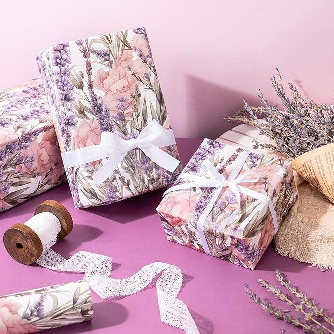 WRAPAHOLIC Kraft Floral Wrapping Paper - Image 6