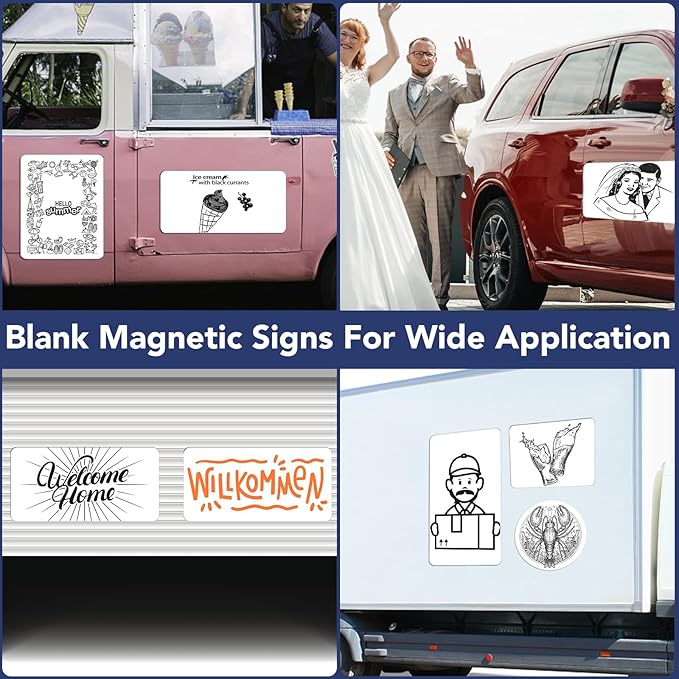 DIYMAG 2Pcs Blank Car Magnets, 24x12 Inch Cars Door Magnet Signs Rounded - Image 7