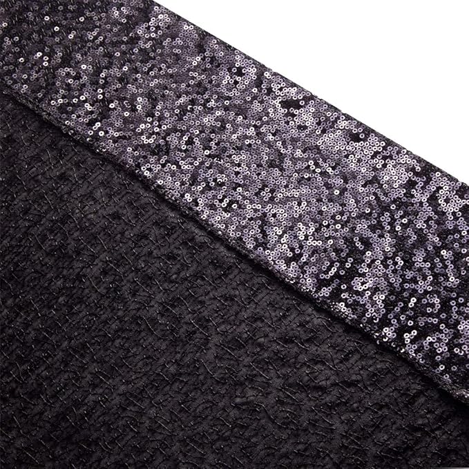 Eternal Beauty Black Thick Sequin Backdrop, 4x7 Ft Halloween Glitter Background - Image 8
