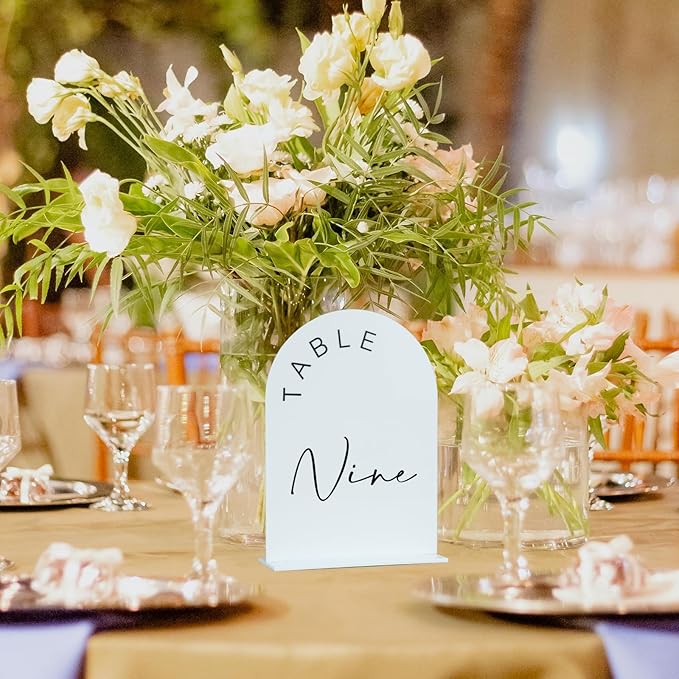 JINMURY White Arch Wedding Table Numbers 1-15 - Image 7