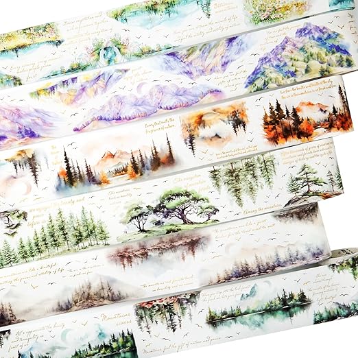 Mountain Forest Washi Tape Set, 6 Rolls by Auriicleaf