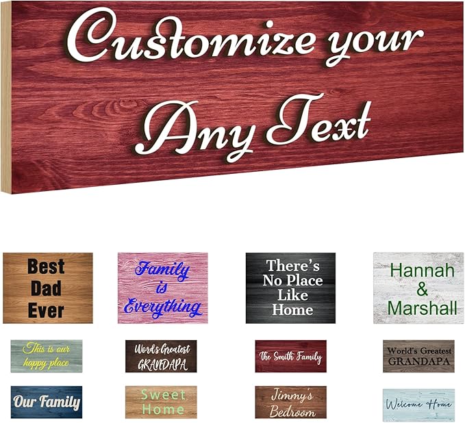 Custom Sign Personalized Wooden Signs by Qingxily