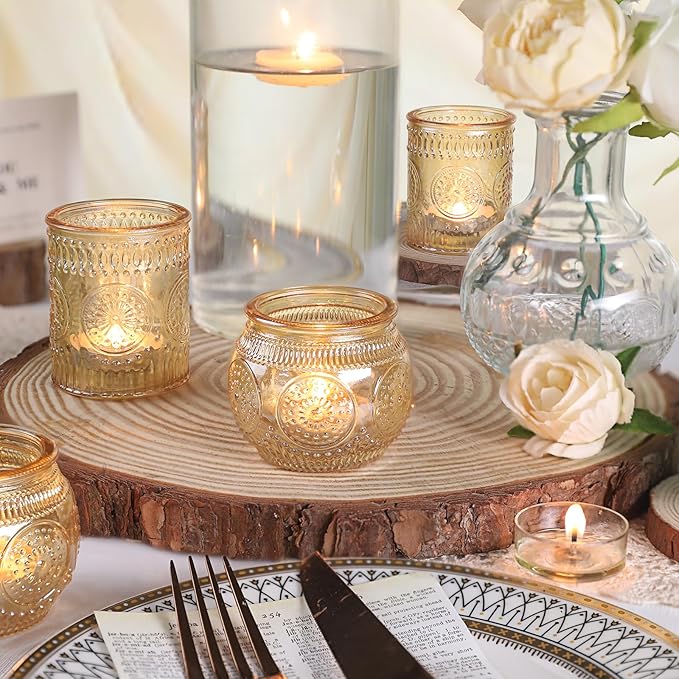 DARJEN 12Pcs Gold Votive Candle Holders - Image 7