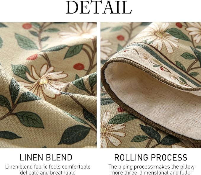 ISAENNE Designer Green Elegant Linen Table Runner 102 Inches Long, Flower and - Image 5