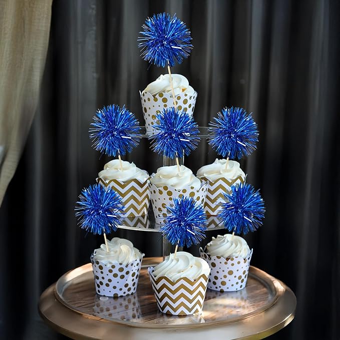 Ephlyn 30Pcs Foil Firework Cupcake Toppers Sparkles Fireworks Sticks Birthday - Image 5