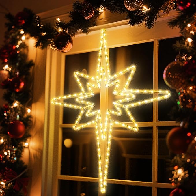 Christmas 45'' Bethlehem Star Lights Decoration - Image 6