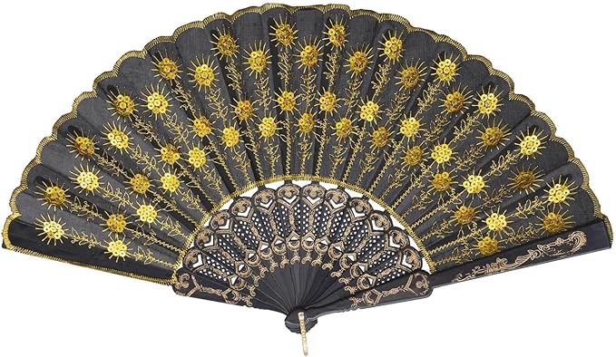 QIRMIZI 10 Pack Fabric Folding Handheld Fans, and Dancing - Image 7