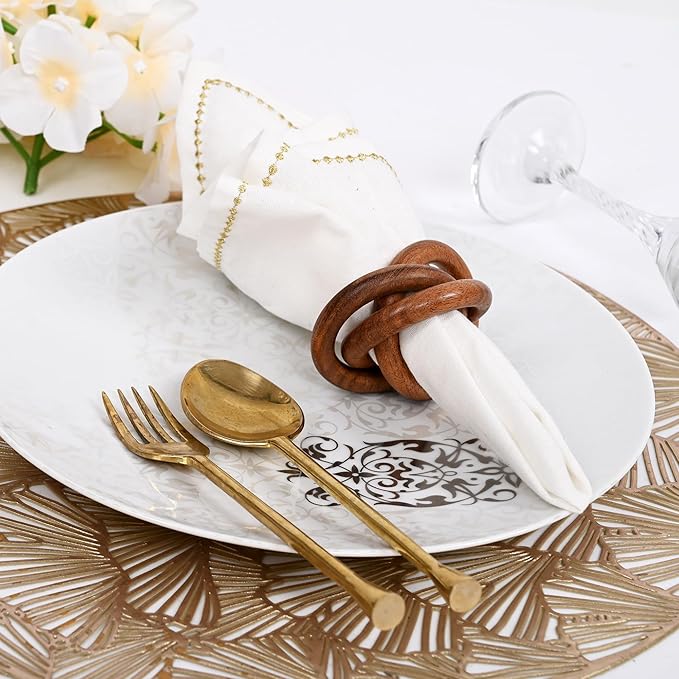 Three Ring Napkin Rings Set of 8, Decorative Handcuff Serviette Ring, Napkin - Image 5