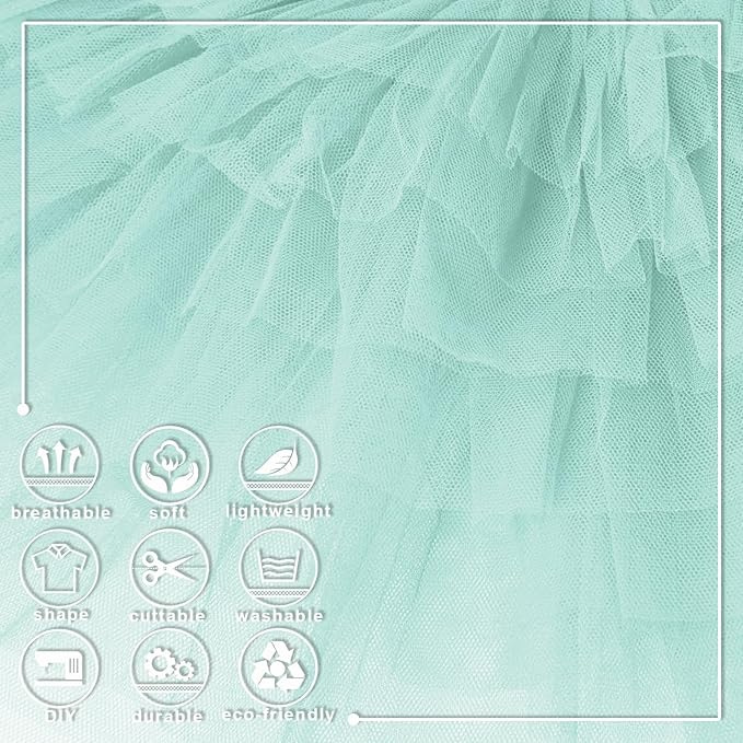 Aqua Blue Tulle Fabric Roll 6 Inch X 300 FT Matte Tulle Ribbon Netting Mesh - Image 3