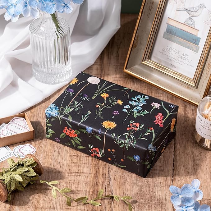 WRAPAHOLIC Kraft Wildflower Wrapping Paper - Image 6