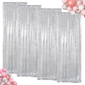 ShinyBeauty Sequin Curtains 4 Panels Silver Sequin Backdrop Photograph by ShinyBeauty