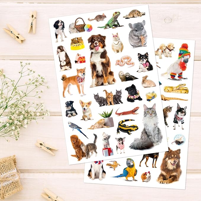 Pet Animals Stickers 660 Count Dog Cat Animal Pet Rabbit Parrot Fish Bird - Image 7