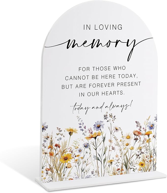 Memorial Table Sign for Wedding, Boho Floral In Loving Memory Sign, Wedding by Unknown