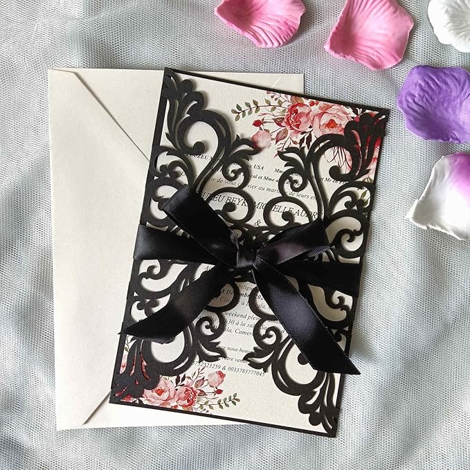 25PCS Laser Cut Wedding Invitations Cards - Image 5