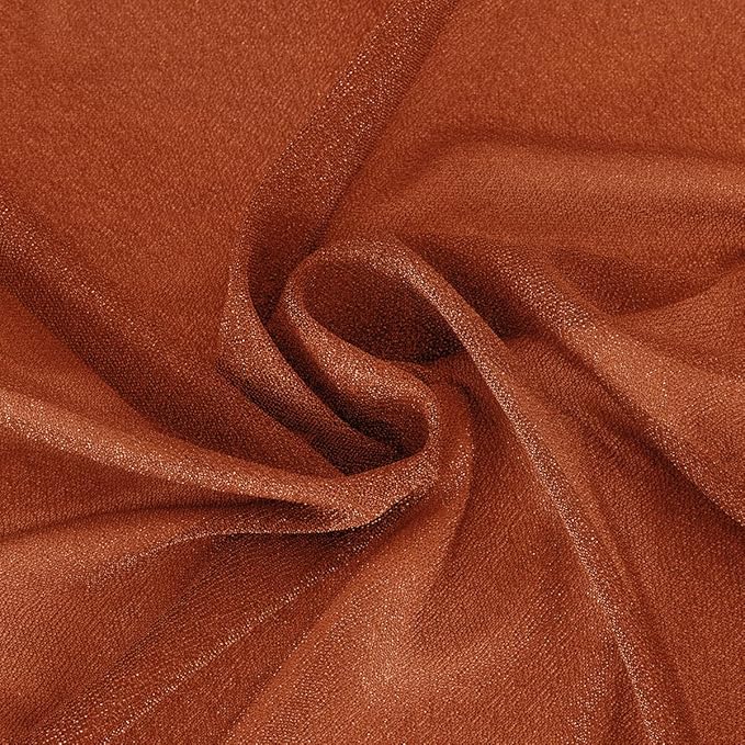 Fall Terracotta 2 Panels Wedding Arch Draping Fabric 29" x 20Ft Sheer Drapes - Image 5