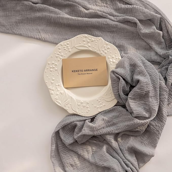 Cheesecloth Table Runner Dusty Blue Gauze Rustic Cheese Cloth Table Runner 120 - Image 3