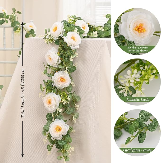 Dolicer 2Pcs 13Ft Artificial Eucalyptus Garlands - Image 7