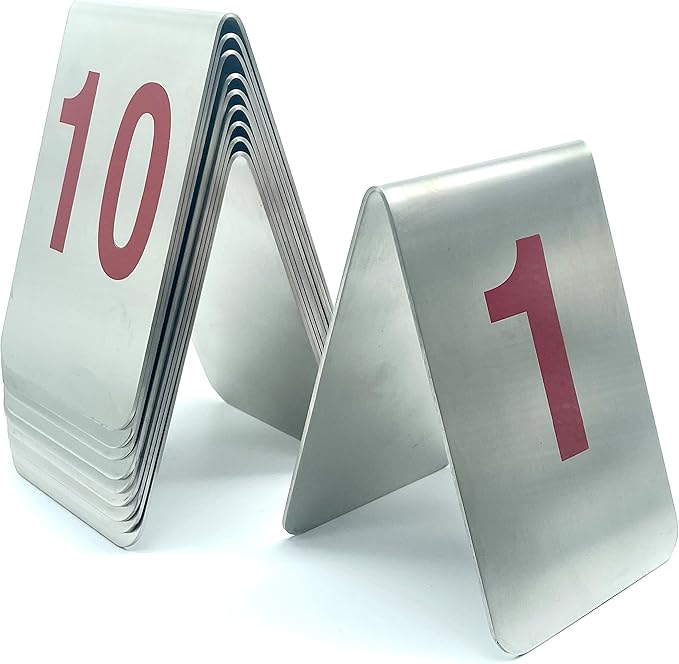 Metal Place Cards Stackable Tent Style Table Numbers, Place Card Holders by TRUEWON