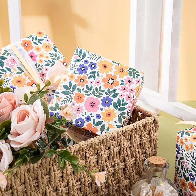 WRAPAHOLIC Kraft Floral Wrapping Paper Roll - Image 6