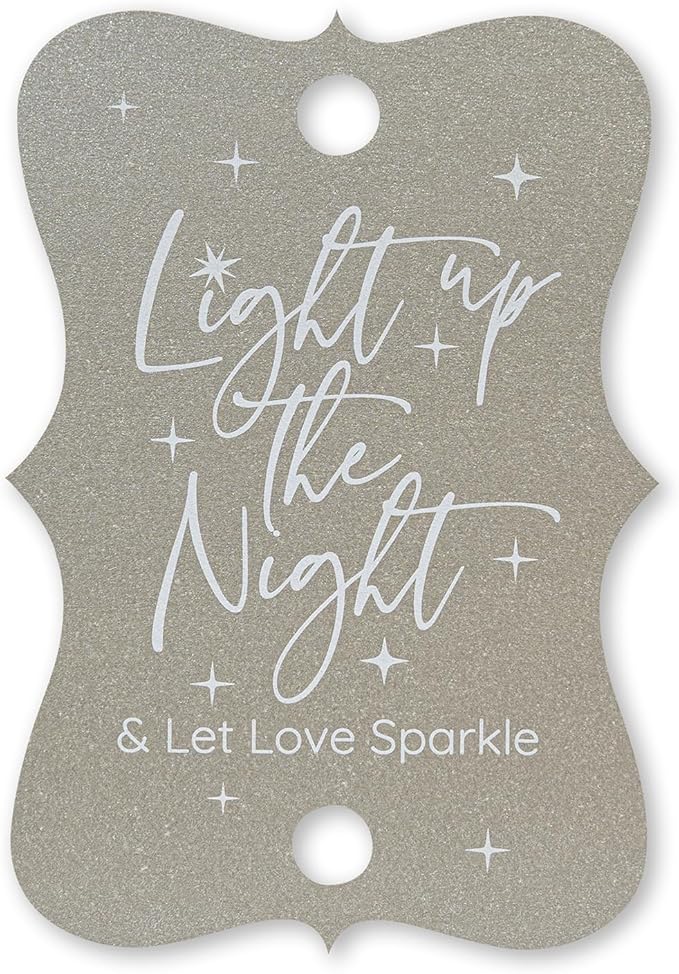 Summer-Ray 50pcs Light up The Night & Let Love Sparkle Wedding Sparkler Tags by Summer-Ray.com