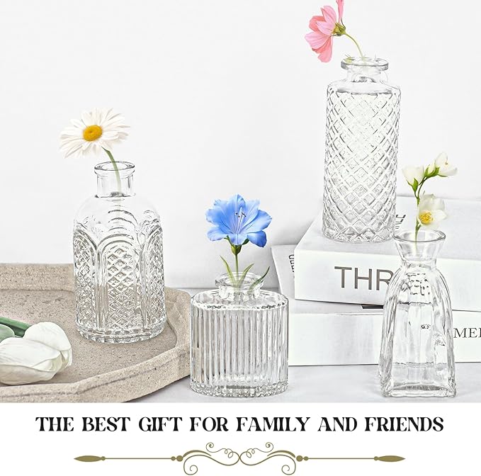 Set of 36 Glass Bud Vase Set, Small Vintage Clear Flower Vase Centerpieces - Image 4