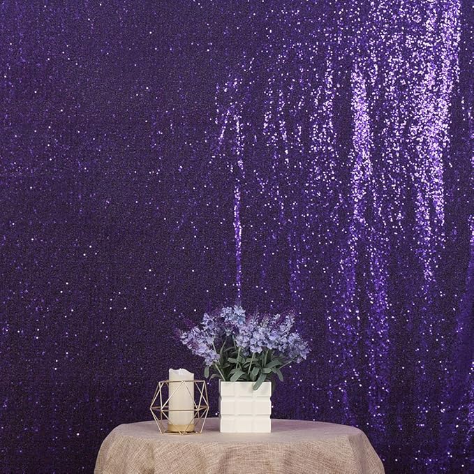 Poise3EHome Purple Sequin Backdrop, 6Ft x 8Ft Glitter Photography Background - Image 5