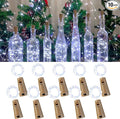 Wine Bottle Lights with Cork, 20 LEDs 6.6 Feet Silver Wire Cork Bottle Lights by Etinga