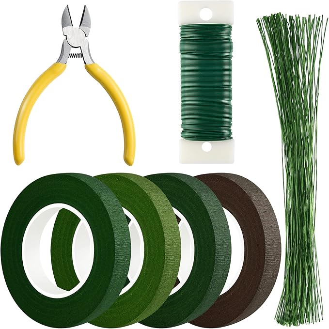 CHRORINE Floral Arrangement Kit Floral Tapes 22 Guage Floral Stem Wire 26 Gauge by CHRORINE
