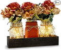 Fall Mason Jar Lights Centerpieces, Thanksgiving Centerpiece by Nagobi