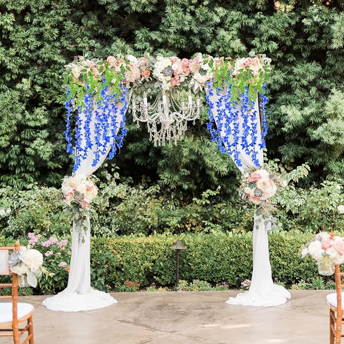 24 Pack Royal Blue Wisteria Hanging Flowers, 3.4 Ft Fake Hanging Flowers - Image 6